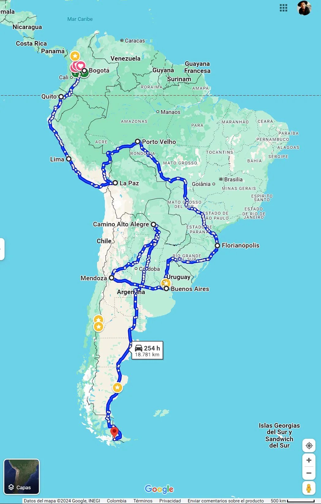 Ruta Sudamérica